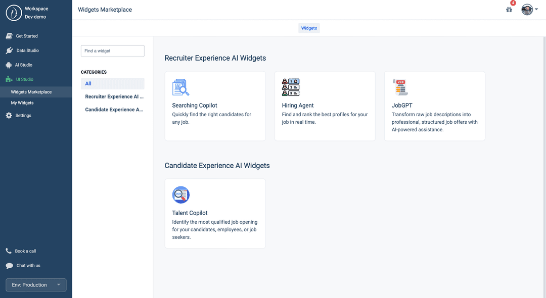 Embed AI with the App Studio